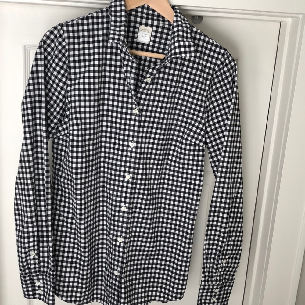 J. Crew Perfect Shirt in Black& White Check
